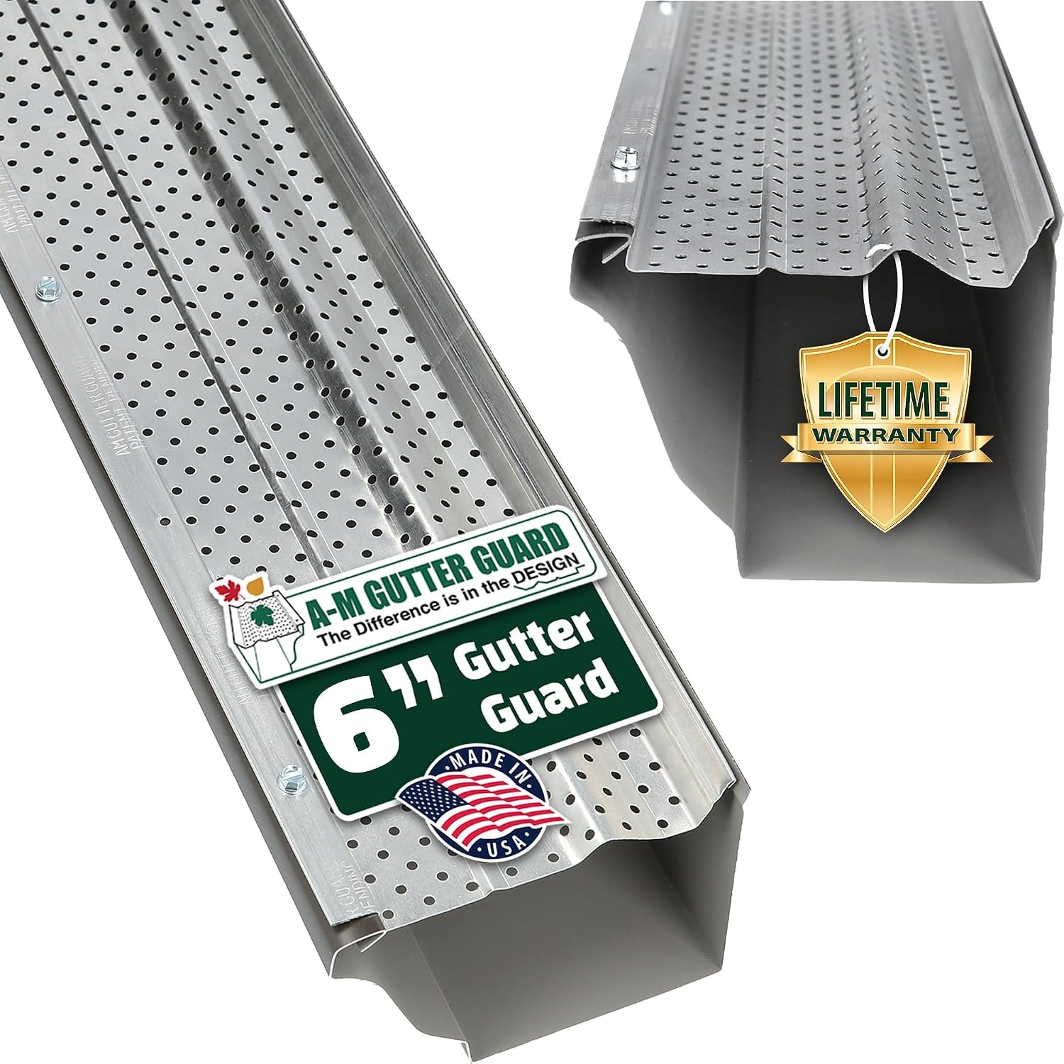 Aluminum Gutter Guard 5 Inch, 50 Foot Box, detail view